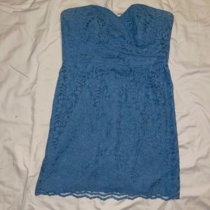 Blue lace cocktail dress
